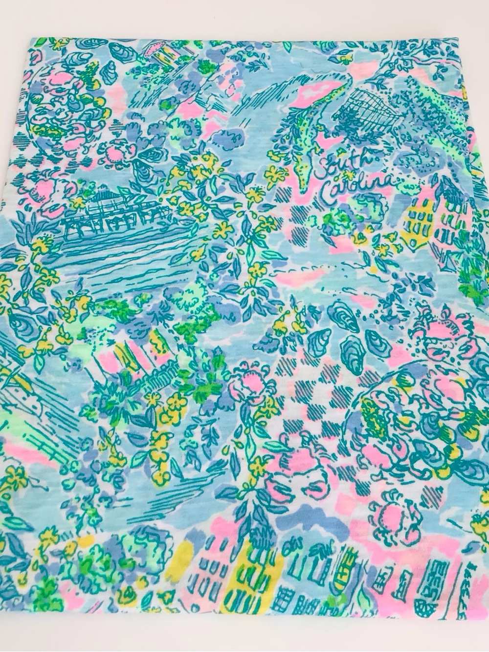 Lilly Pulitzer Etta V-Neck Top-Lilly Loves South Carolina-Surf Blue NWT - Picture 10 of 10